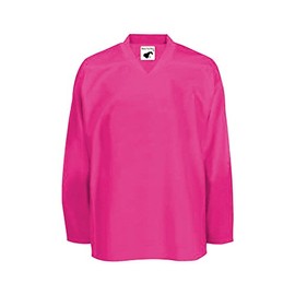 Pearsox Mesh Polyester Hockey Jersey for Men's - Ice Hockey Athletic Plain Sports Jersey with Pullover Closure, Long Sleeves Pink