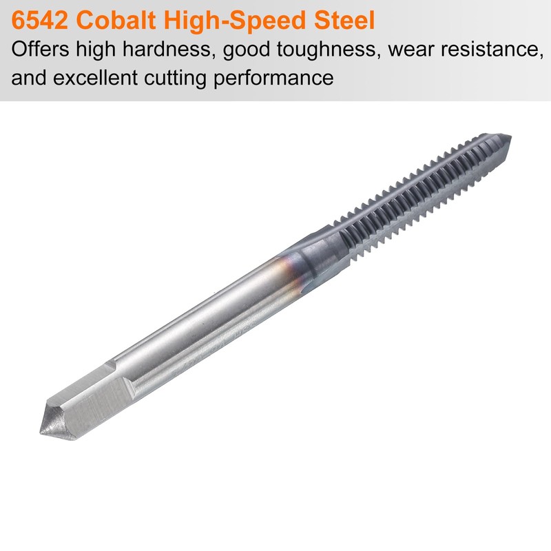 sourcing map 7/32"-24 UNS Thread Tap 6542 Cobalt High-Speed Steel