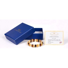 Brand: AMBERAGE AMBERAGE Natural Baltic Amber Stretch Bracelet for Women - Hand Made from...