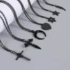 Eigso Gothic Black Wing Cross Chain Choker Collar for Women