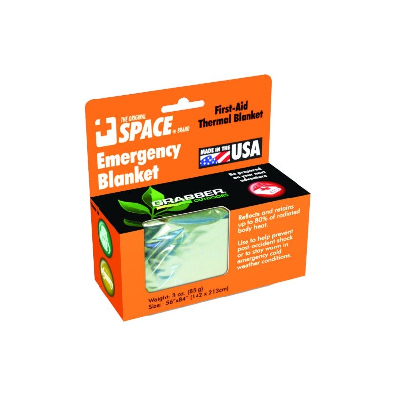 Grabber Outdoors The Original Space Brand Emergency Survival Blanket, Silver