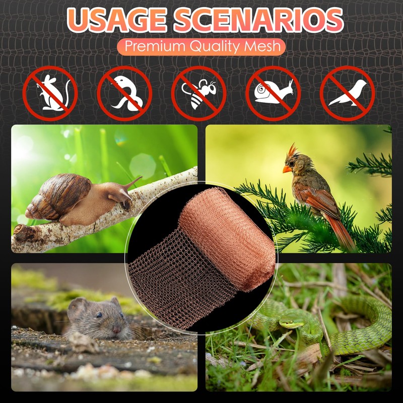 Copper Mesh Rodent Control Kit - 5 in x 105
