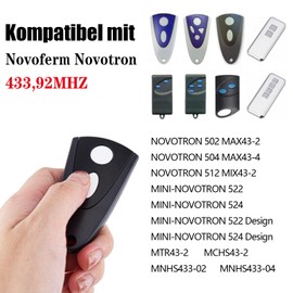 Compatible with NOVOFERM NOVOTRON Handheld Transmitter 502 MAX43-2 | 512 MIX43-2 Garage Door Remote Controls 433.92Mhz 1 Piece