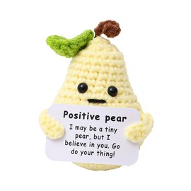 MMNHJHUT Cute Positive Taco Doll,Crochet Plush,Adorable Knitted Taco Doll with Positive Card, Funny Home Office Decor,Soft Wool Crochet Doll for Friends, Parties, Birthdays,Christmas