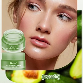 Lip Sleeping Mask, Lip Sleep Mask Overnight Lip Skincare Lip Oils, Lip Moisturiser for Dry Chapped Peeling Cracked Lips Fades Lip Lines, Lip Balm for Moisture Lip Care (Avocado)