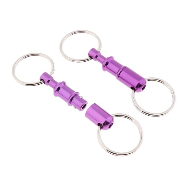 YangLand 2Pcs/Set Quick Release Keychain Pull-Apart Removable Keyring with Two