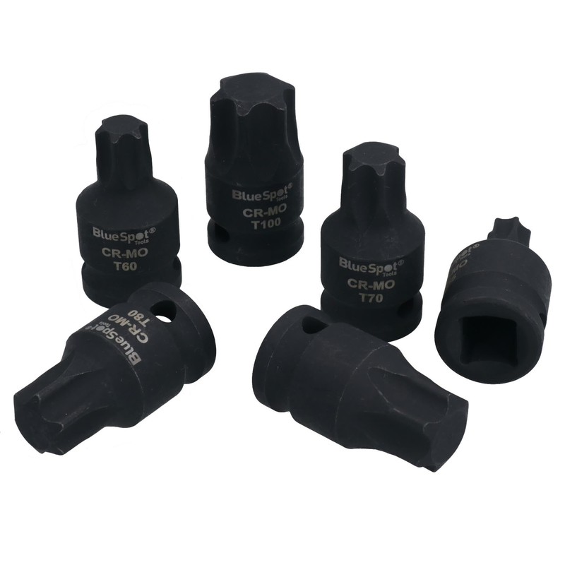 1/2in Drive Impact Impacted Male Torx Star Bit Sockets Stubby