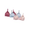 Tahari Girls' 3-Pack Molded Wireless Bras, Country Floral