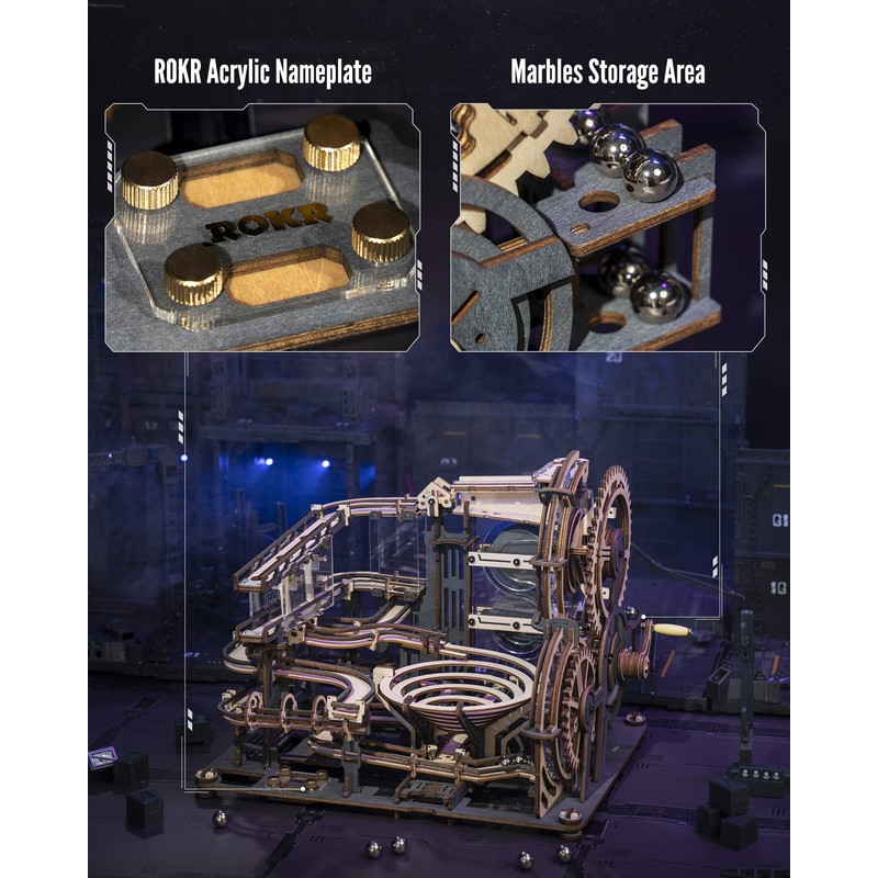 ROKR ROKR 3D Wooden Puzzles for Adults Marble Run Model