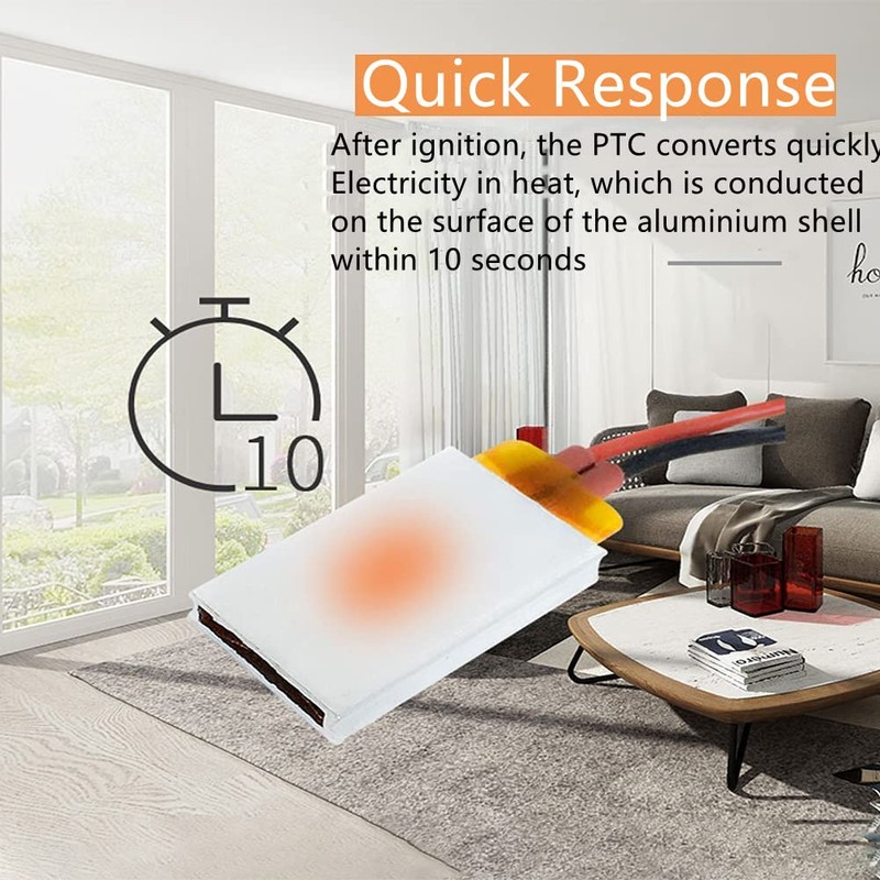 Jadeshay PTC Heating Element-AC/DC 12V Thermostatic Aluminum Shell Ceramic Heating
