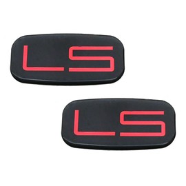 2Pcs LS Cab Emblems 3D Badge Logo Roof Pillar Replacement for 99-07 Silverado Tahoe Suburban 15036135 Pickup Truck SUV (Black Red)