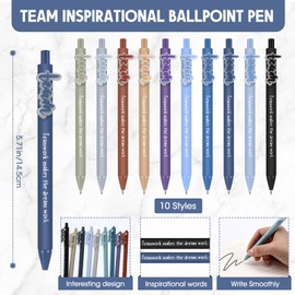 Geyoga 50 Sets Team Appreciation Gifts Bulk Team Building Employee Coworker Appreciation Gifts Bulk Inspirational Teamwork Ballpoint Pens with Cards for Staff Teachers work office group members