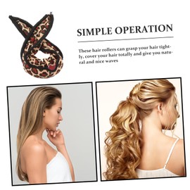 Healvian 6pcs Leopard Hair Curler Rollers Styling Tools for Wavy Curls Sponge Rollers for Women Easy Use