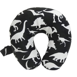 Wolf Essentials Kids Cozy Soft Microfiber Neck Pillow, Compact, Perfect for Plane or Car Travel, Dino