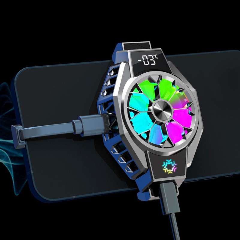Cell Phone Cooler Semiconductor Digital Display Wireless Charging Back Clip