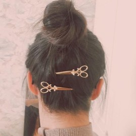 Allereya Vintage Scissors Hair Clip Hair Clip Scissors Hair Pins Hair Clip Gold Hair Pins Hair Clip Headwear Headwear Metal Scissors Hair Accessories for Women and Girls Pack of 2