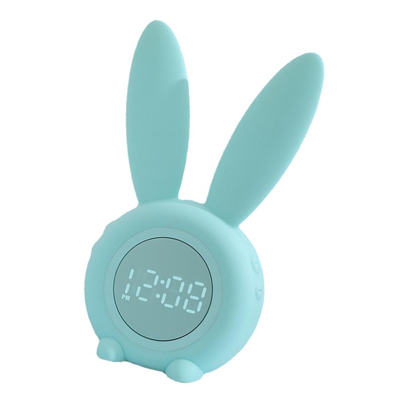 Digital Alarm Clock Cute Bunny Shape LED Night Light Luminous