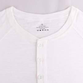 Men's Slub Henley T-Shirt Short Sleeves Light Relaxed Fit Casual with 3 Buttons Button Down Crew Neck Shirts - m