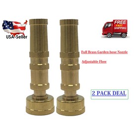 Unbranded Solid Brass Garden Spray Nozzle 4" Adjustable Twist Water Hose USA Stock 2 PACK