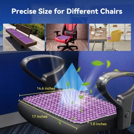 HKDiRedy Purple Silicone Seat Cushion for Long Sitting Hours on Office & Home Chair, with 3D Non-Slip for Office Chair Cushions, Car Seats, Airplane Seat, Wheelchair Seat Cushions,Long Trips