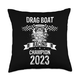 Drag Boat Racer for Drag Boat Race and Drag Boat Throw Pillow