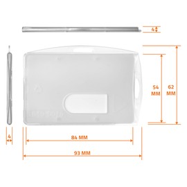 Karteo ID Card Holder Horizontal and Vertical [Pack of 1] Transparent Hard Plastic Card Holder as Protective Cover for ID Cards Work ID Cards