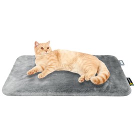 Homcolorful 17"x30" Cat Heating Pad - Dual-Sided Pet Heated Pad for Cat and Small Dog with Removable Washable Cover & Adjustable Temperature, 24V Safe Heating, Anti-Chew Cord, 1H/2H Timer (Dark Gray) | Homcolorful