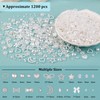 1200Pcs 3D Multi Shapes Nail Charms and Flatback Pearls, White&White