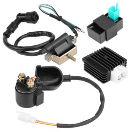 Electrical Dirt Bike Ignition Coil, Quad Moped Regulator Rectifier Starter Relay Ignition Parts Coil CDI Box Accessories for 50cc 70cc 90 110cc ATV Quad