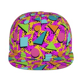 ENBBHZU Retro Vintage 80s 90s Baseball Cap Snapback Hat Adjustable Flat-Brimmed Hat Hip Hop Hat for Men Women Teens