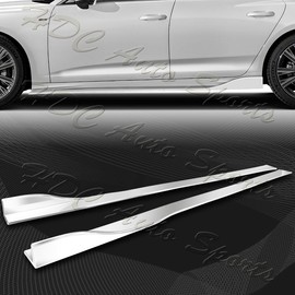 HDC Autosports 86" x 4" Universal Painted White Side Skirt Extension Rocker Splitters Lip 6pcs
