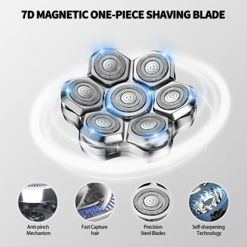 UPTARD UPTARD Magnetic Head Shaver Replacement Heads 7 Double Ring