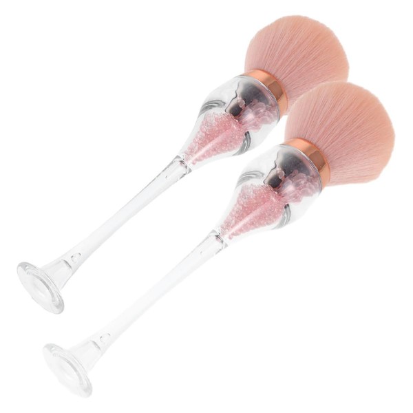 VICASKY 2pcs Nail Dust Brush Portable Nail Art Tools for