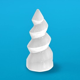 Serafino White Selenite Unicorn Horn Spiral Tower Reiki Healing Crystal Angelic Energy Mineral Meditation Stone Selenite Approx 10cm (Unicorn Horn 10cm)