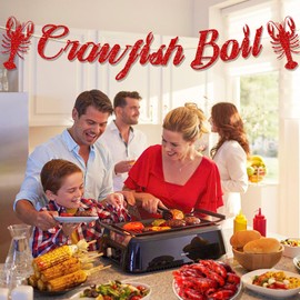 Ushinemi Glitter Crawfish Boil Party Decorations Lobster Boil Themed Birthday Banner Crawfish Boil Party Supplies