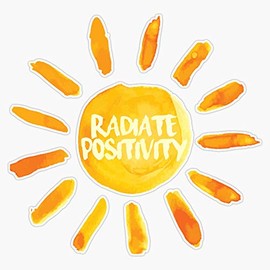 Radiate Positivity Sun Painted Bumper Sticker Vinyl Decal 5 inches