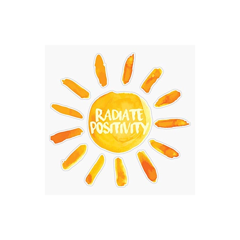 Radiate Positivity Sun Painted Bumper Sticker Vinyl Decal 5 inches