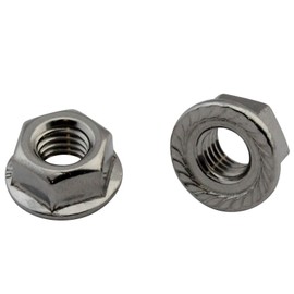 D2D Pack of 10 Flange Nuts with Locking Toothing Size: M5 DIN 6923 / ISO 1661 Stainless Steel A2 V2A Collar Nuts