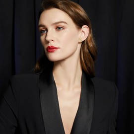 VONALA Cross Earrings 925 Sterling Silver Gold Plated Heart Cross Stud Earrings Religious Christian Baptism Jewelry First Communion Day Gifts for Women