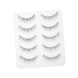 Minkissy 5pairs Natural Cross Faux Lashes of Lightweight Reusable Eyelashes for Bare Makeup Look Soft Synthetic Fibers for Realistic Appearance for Daily Wear and Beauty Salons