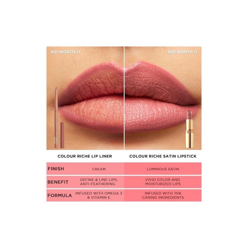 L'Oréal Paris Colour Riche Lip Liner, Toffee To Be, 0.007