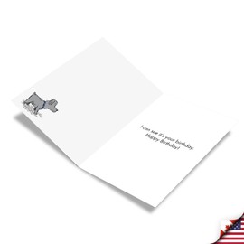 NobleWorks - 1 Humor Birthday Card with Envelope - Funny Cartoons for Birthday Greetings, Celebration Notecard - Lost Reading Glasses C3277BDG