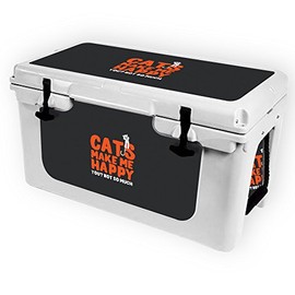 MightySkins (Cooler Not Included) Skin Compatible with RTIC 45 Cooler (2017 Model) - Cats Make Me Happy | Protective, Durable, and Unique Vinyl Decal wrap Cover | Easy to Apply | Made in The USA