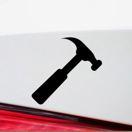 Decal Stickers of Tool Hammer Carpenter (Black) (Set of 2) Luxury Weatherproof Vinyl Decal Stickers for Laptop Desktop Smartphone Car Dirt Bike Wall Room Mason Jar Bathtub Door - AYAstic784945BL
