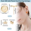 Beebeecraft 1 Box 50Pcs Post Stud Earring Findings 18K Gold