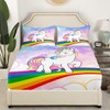 Feelyou Unicorn Sheet Set Pink for Girls Cute Rainbow Unicorn