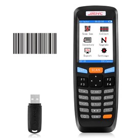 JRHC 1D Barcode Scanner Collector's Inventory Counter with 2.4 GHz Wireless USB Receiver Long Transmission Distance Multifunctional 2.8 Inch LCD Screen Barcode Reader
