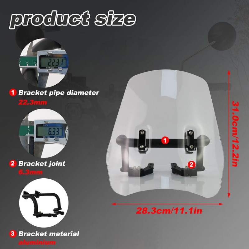 Xitomer Windshield Windscreen Fit for CRF300L 2021-2024 CRF250LS 2021-2023, CRF250L