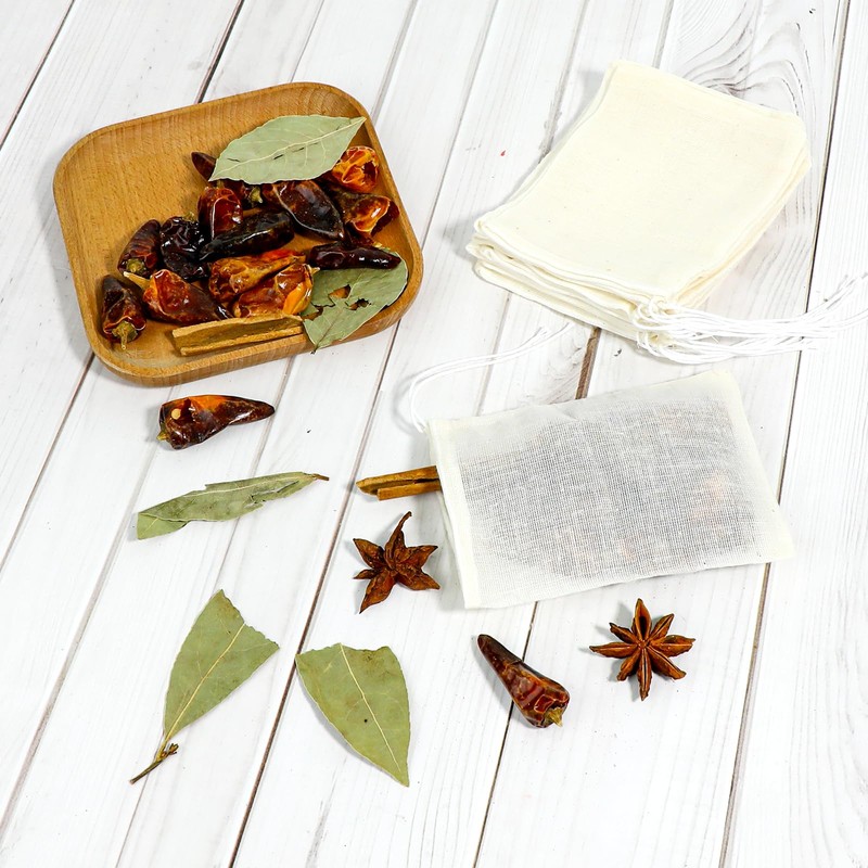 30PCS Spice Bags for Cooking Muslin Bags Reusable Empty Tea
