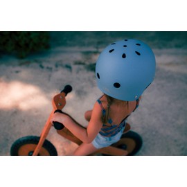 Kinderfeets Helmet - Adjustable Fit Dial Helmet for Toddlers and Kids | Customizable Fit Pads and Pinch-Saver Padded Chin Strap | PVC Shell for Optimal Head Protection (Slate Blue)